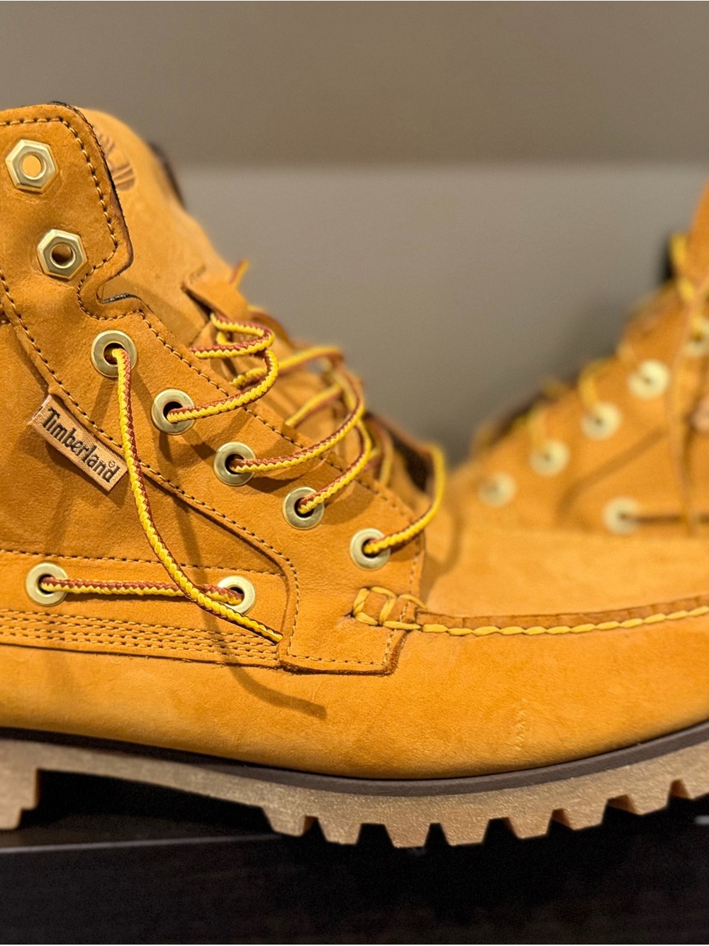 Timberland Authentic 7-Eye Classic Boat Boots in Wheat Nubuck Size 12 Men’s - Picture 5 of 7